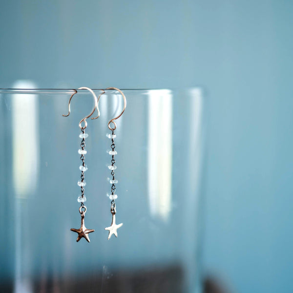 Starfish + Gemstone Earrings