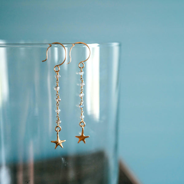Starfish + Gemstone Earrings