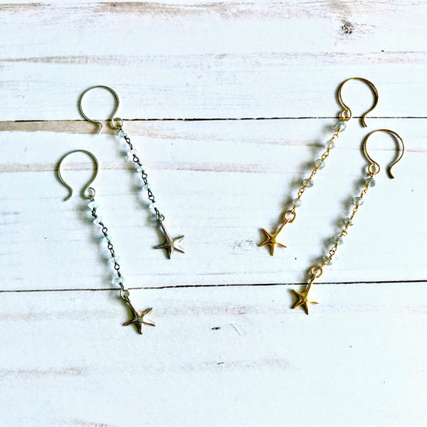 Starfish + Gemstone Earrings