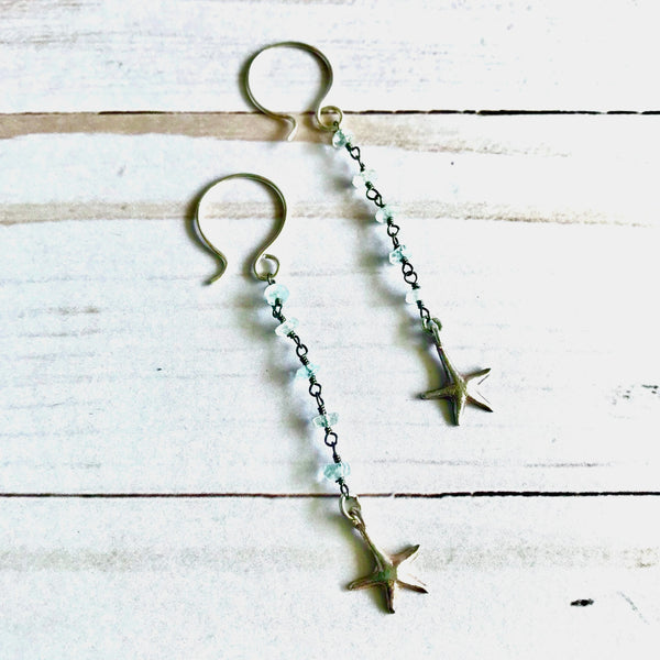 Starfish + Gemstone Earrings
