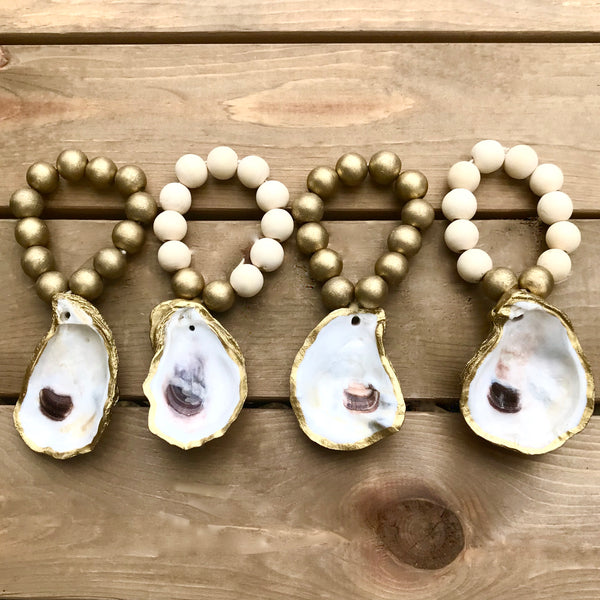 Oyster Shell Napkin Rings-Set of 4-Natural