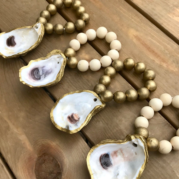 Oyster Shell Napkin Rings-Set of 4-Natural