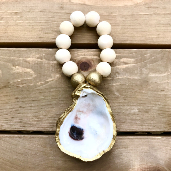 Oyster Shell Napkin Rings-Set of 4-Natural