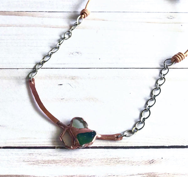 Copper + Sea Glass Necklace