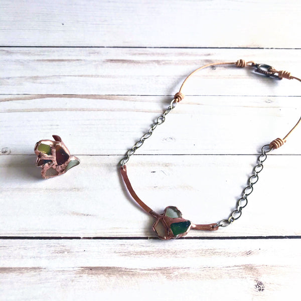Copper + Sea Glass Necklace