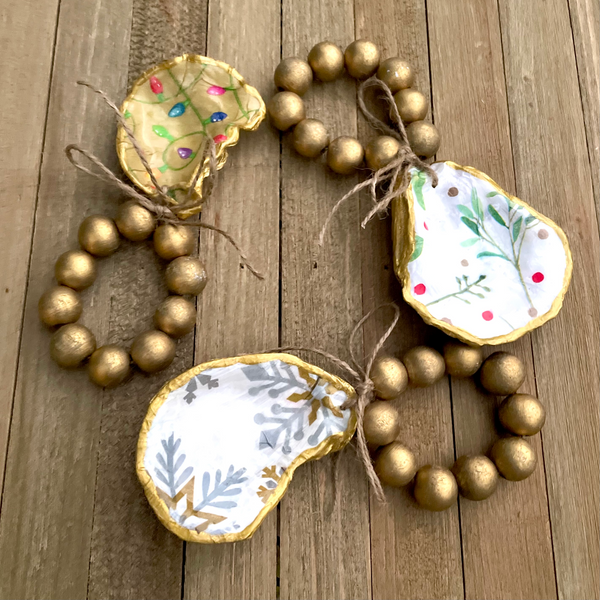 Oyster Shell Christmas Ornament