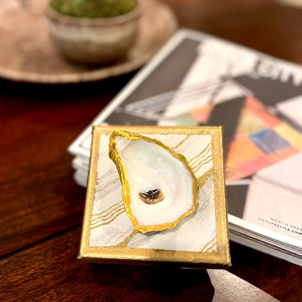 Natural Oyster on Printed Canvas