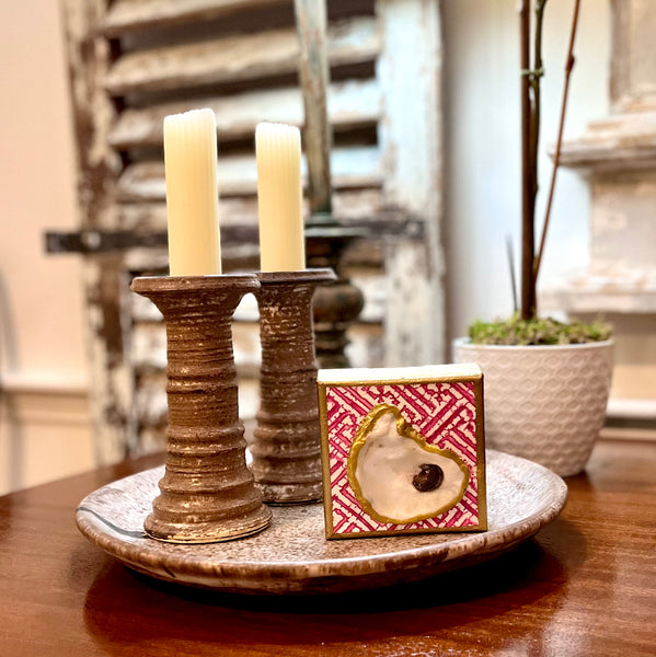 Natural Oyster on Printed Canvas