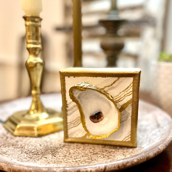 Natural Oyster on Printed Canvas