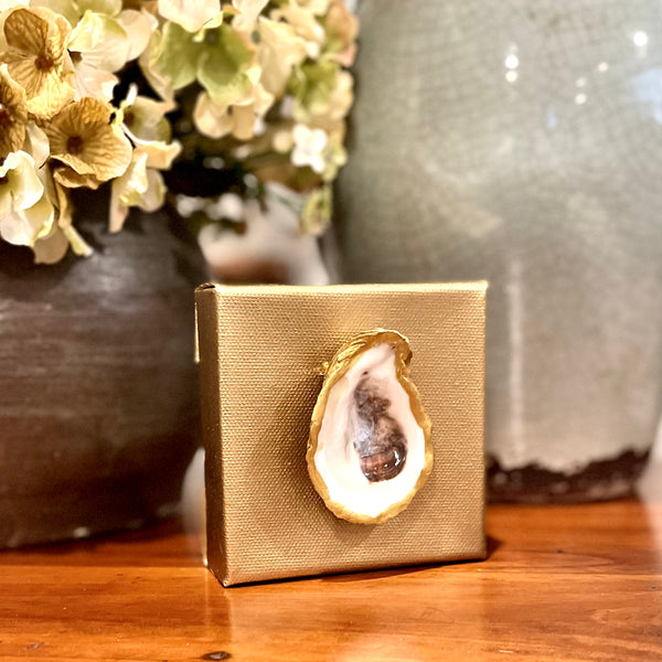 Natural Oyster on Gold Canvas