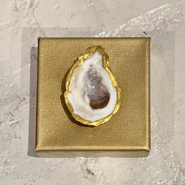 Natural Oyster on Gold Canvas