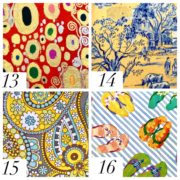 Natural Oyster on Printed Canvas