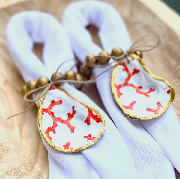 Patterned Oyster Napkin Rings