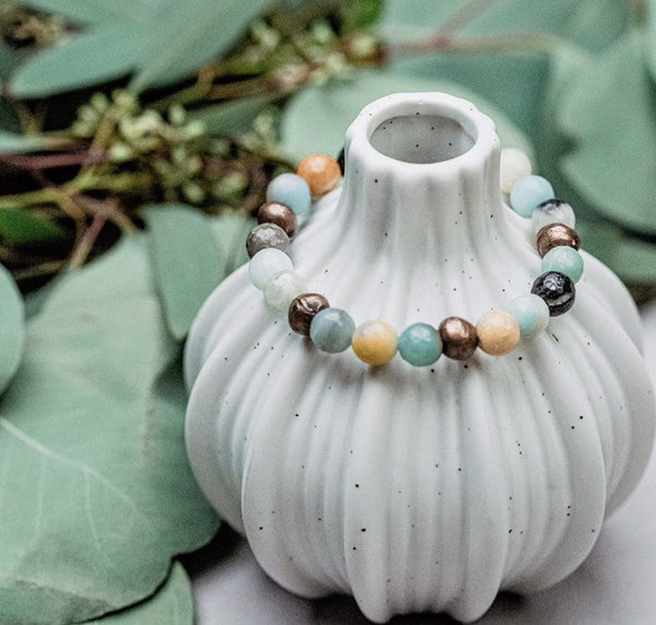 Amazonite + Copper Bead Bracelet