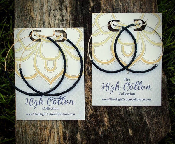 Hoop Earrings-Large Beads