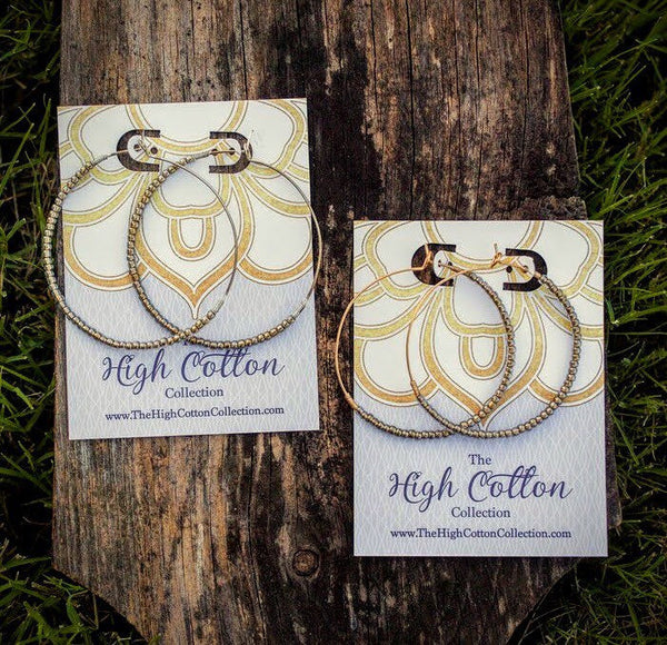 Hoop Earrings-Large Beads