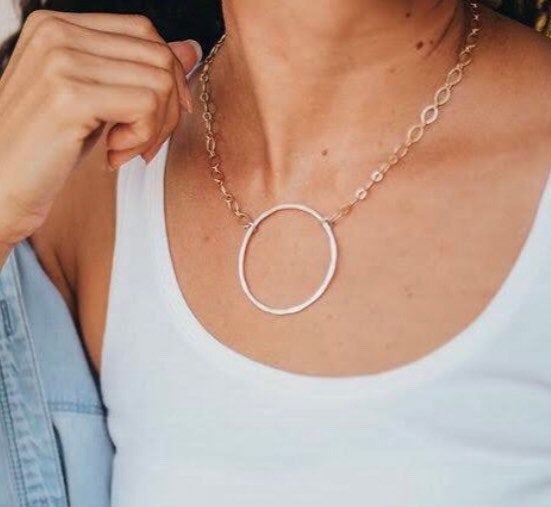 Hammered Ring Necklace