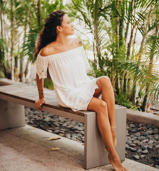 Simple Hoop Earrings with Gemstone Chain