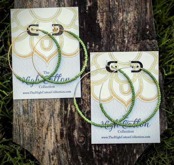 Hoop Earrings-Large Beads