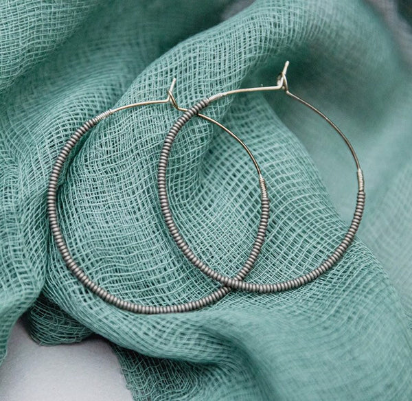 Hoop Earrings-Small Beads