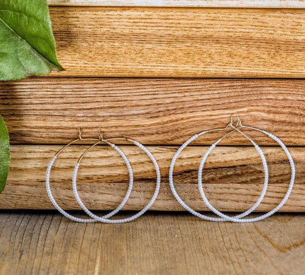 Hoop Earrings-Small Beads
