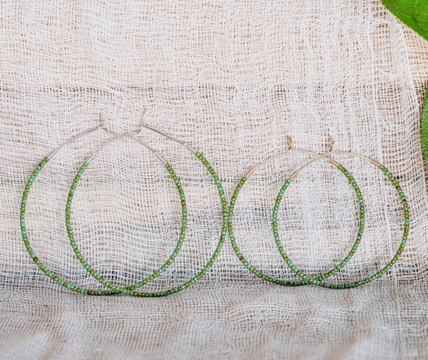 Hoop Earrings-Small Beads