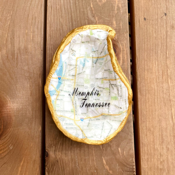 Oyster Ring Dish-Memories Map