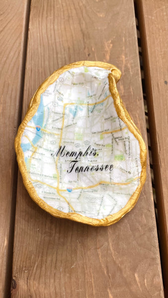 Oyster Ring Dish-Memories Map