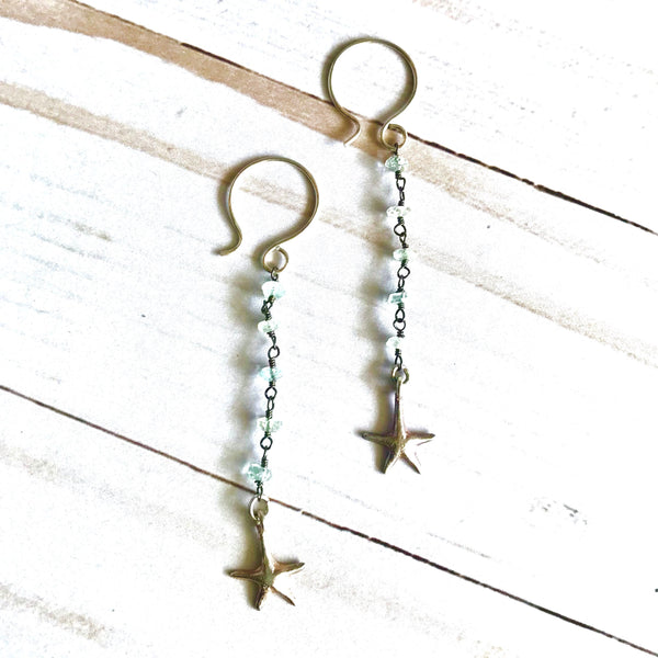Starfish + Gemstone Earrings