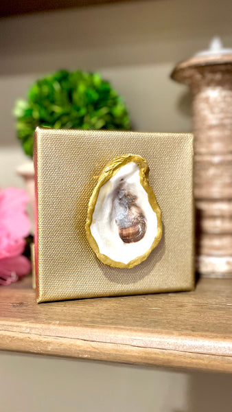 Natural Oyster on Gold Canvas