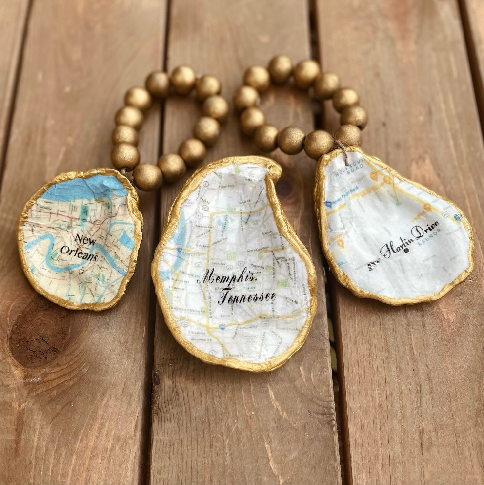Oyster Ring Dish-Memories Map